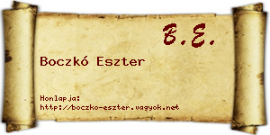Boczkó Eszter névjegykártya