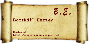 Boczkó Eszter névjegykártya