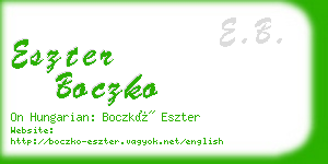 eszter boczko business card